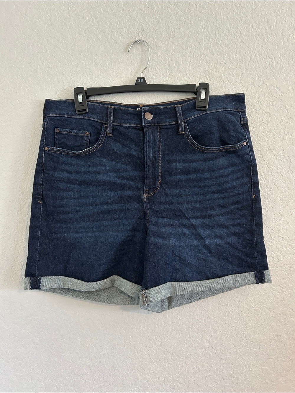 a.n.a Dark Blue Denim Cuffed Women’s Shorts